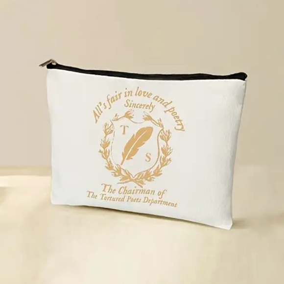 Cosmetic/ Travel Bag with Zipper & Print of Taylor Swift’s Slogan for TTPD NEW - Picture 3 of 3